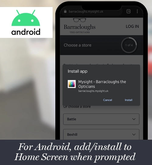 Install to home screen when prompted